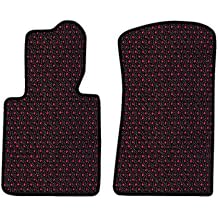 Automotive-Custom Fit Coco Car Mats Mercedes-Benz 1986-1995 w124 2 Piece Front Mat Set Coupe Sedan Wagon Conv. 4-Matic / 4WD/ AWD 200E 230E 300E E320 300CE Black Red Dot-Two Piece