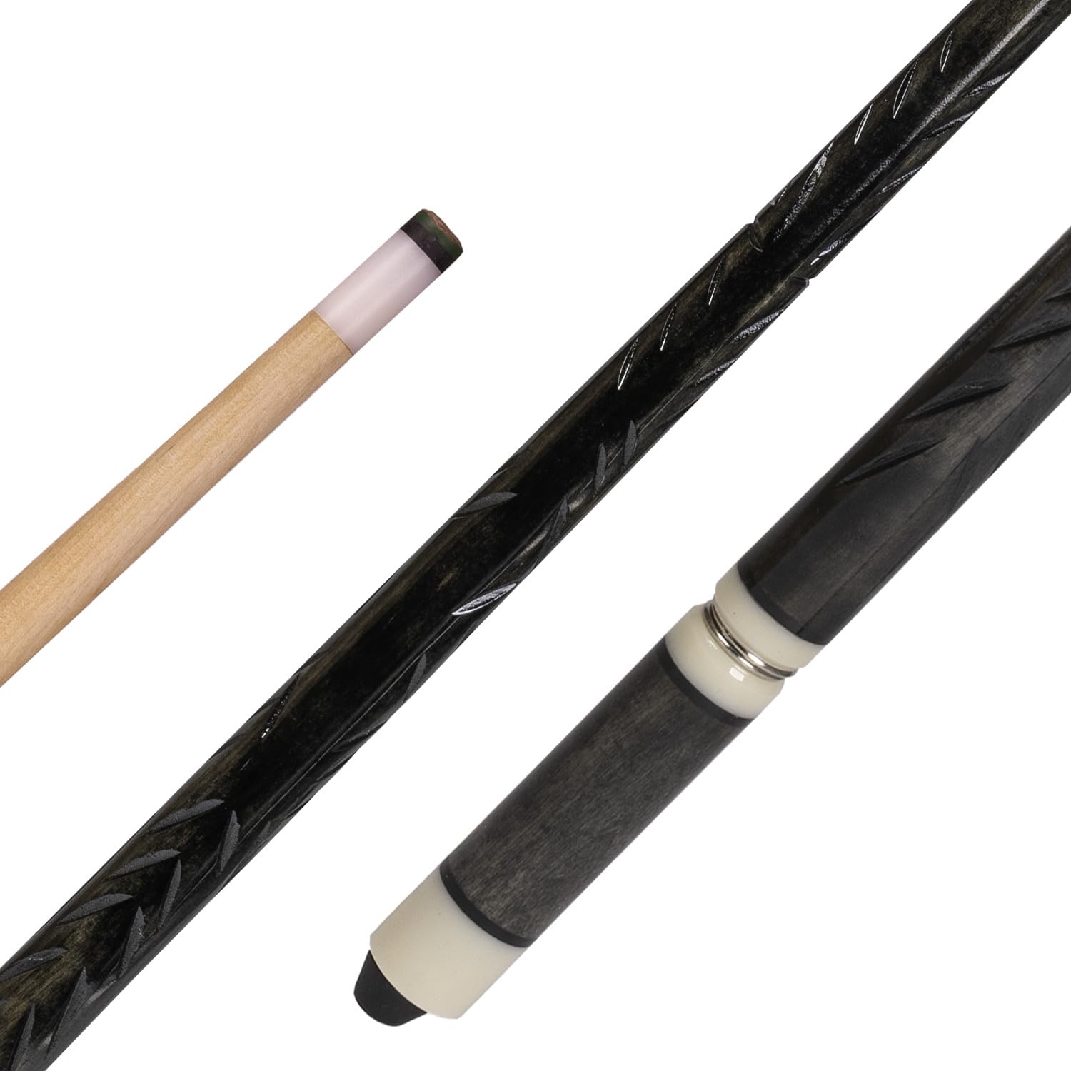 Stradivari Billard-Queue Deluxe Sport Master | Exakt ausbalanciert | 2-teilig | Schwarz | Zerlegbar | Mit Messing-Gewinde | Rutschfester Halt | Handlich