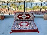 Loveseats, Sectional Sofa, Arabic Sofa Floor Seating Set, Pallet Sofa, Floor Cushions, Turkish Floor Sofa, Arabic Majlis, Kilim Rug Design (Red)