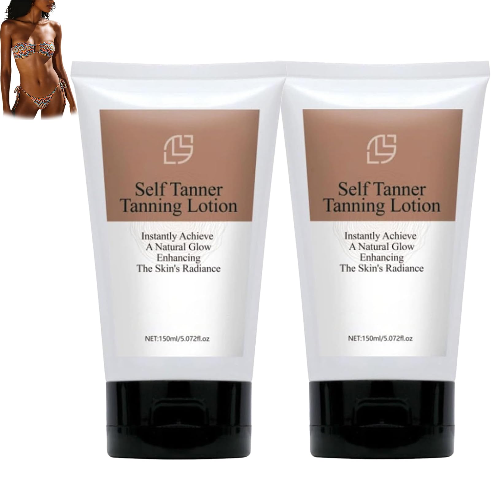Lotion Autobronzante,Bronzage Progressif Sans Soleil,Teint Uniforme Et Lisse,Pour Le Visage Et Le Corps,Convient Aux Hommes Et Aux Femmes De Toutes Carnations. (2pcs)