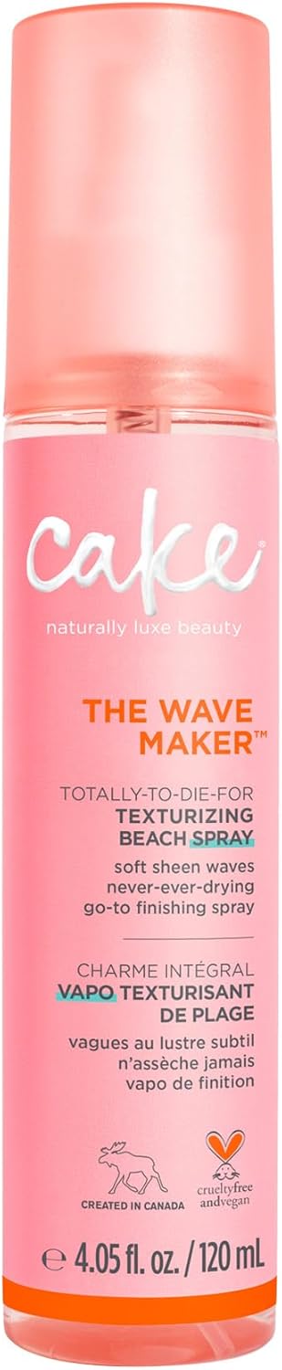 Cake Beauty Texturizing Beach Hairspray, Sea Salt Spray, The Wave Make – Enahances Waves & Creates Tousled Texture – With Sugar, Aloe & Orange Peel Oil –120 ml