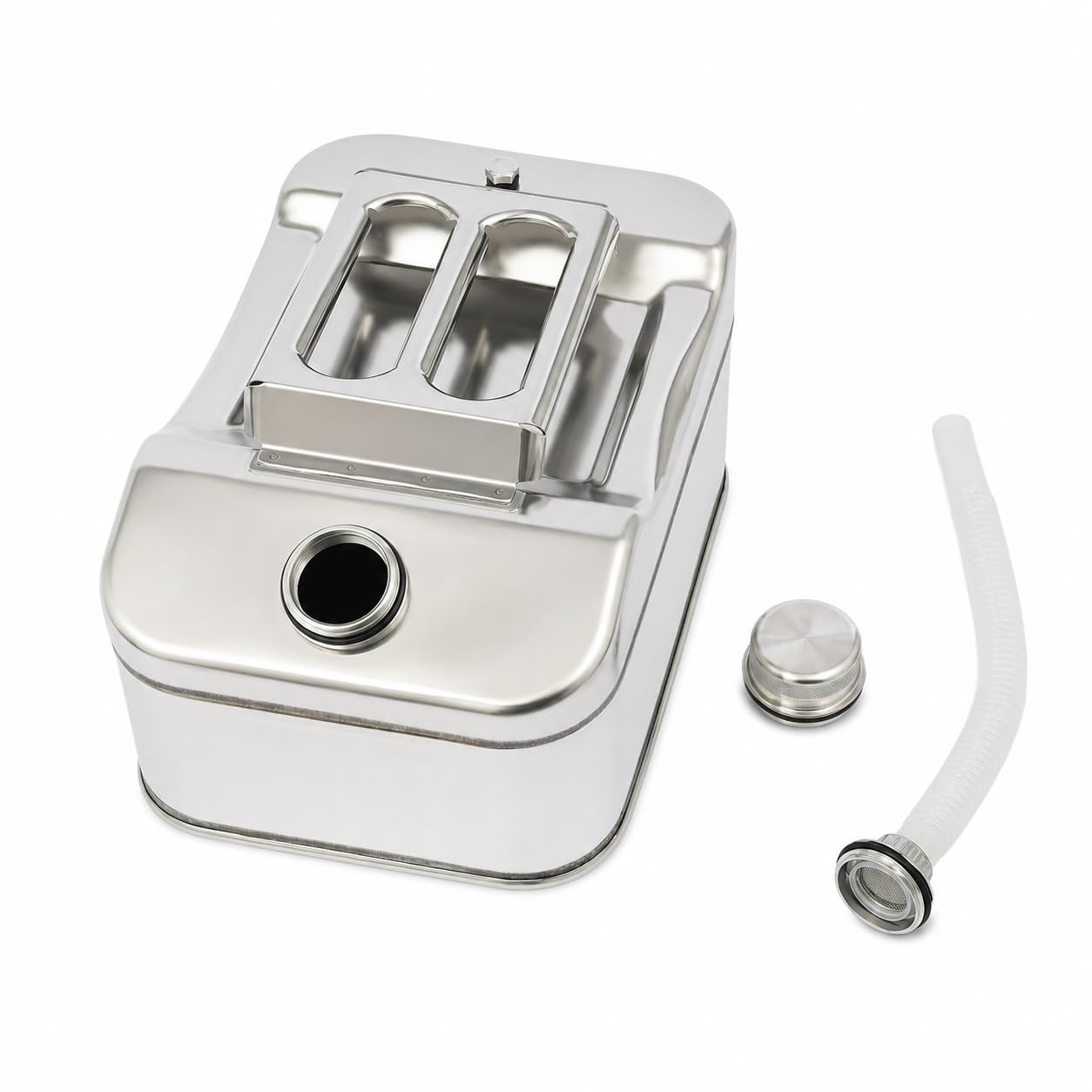 Kraftstoffkanister, Edelstahl Benzinkanister, 10L Kraftstofftank, Edelstahl mit Kanüle & Auslassrohr, Ölfass & Benzintank für Benzin, Diesel, Motoröl für Auto, Motorrad, Werkstatt, Camping