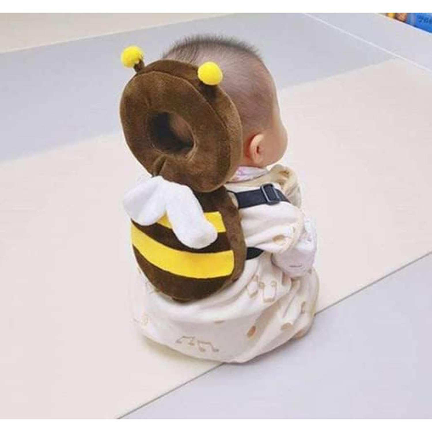 KINDAR CARE Baby Head Protector Cushion Plush Soft Fall Protection Helmet Baby Head Protector Child Adjustable Shoulder Strap for 6 Months to 2 Years, BHP_Brown-image-20