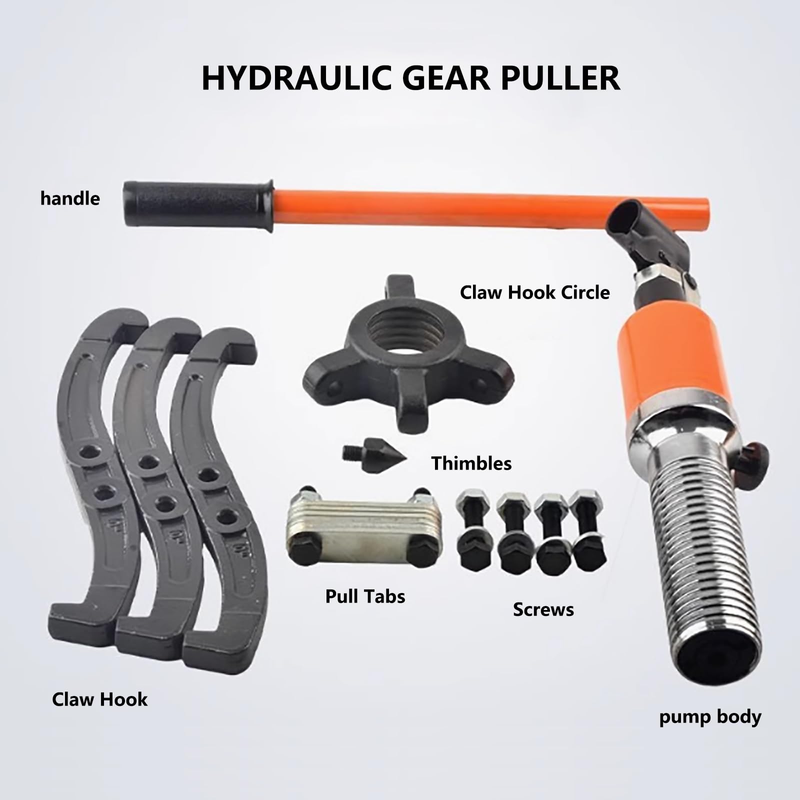 Hydrauliczny ściągacz do przekładni, 3-szczękowy ściągacz hydrauliczny 20T - ściągacz do łożysk 2/3 szczęk, pojemność 44000 funtów do piast, kołnierzy, przekładni, łożysk