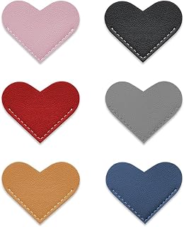 Leather Heart Bookmarks,6 Pieces Cute Corner Page Book Marks for Reading Women, Book Accessories for Teachers Students School Office Home Supplies