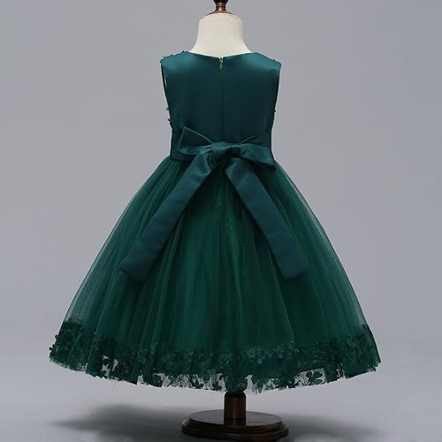 Miniatura 5 de Vestido de baile corto para niñas de 2 a 10 años de encaje con tul con flores Vestidos de fiesta para bodas, fiestas de noche, bailes