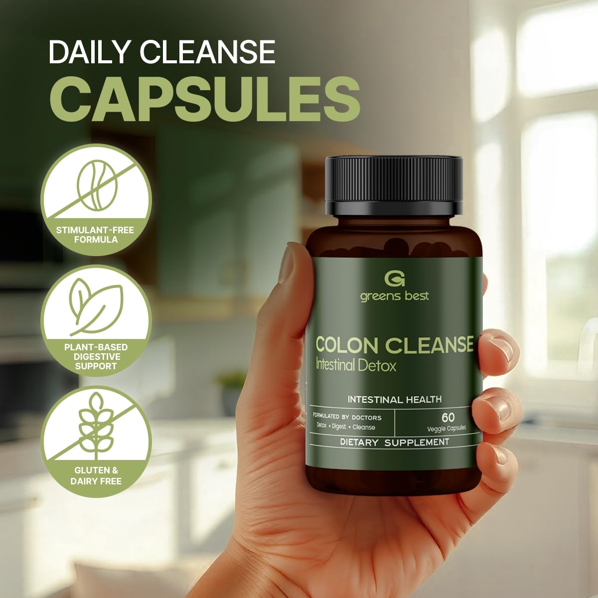 GREEN'S BEST Colon Cleanse Capsules – Advanced Digestive Support & Natural Detox – with Probiotics, Senna, Aloe Ferox & Fiber for Gut Health & Regularity – 60 Veggie Capsules — Amazon image 4