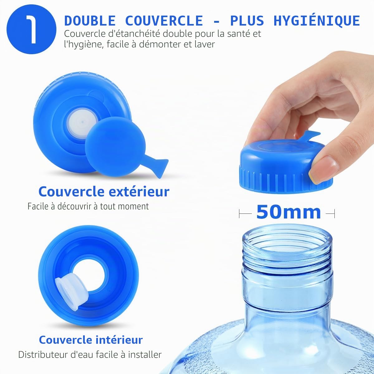 Bouteille d'eau - 5 litres - capacité - Pour le stockage de l'eau - Pour le bureau