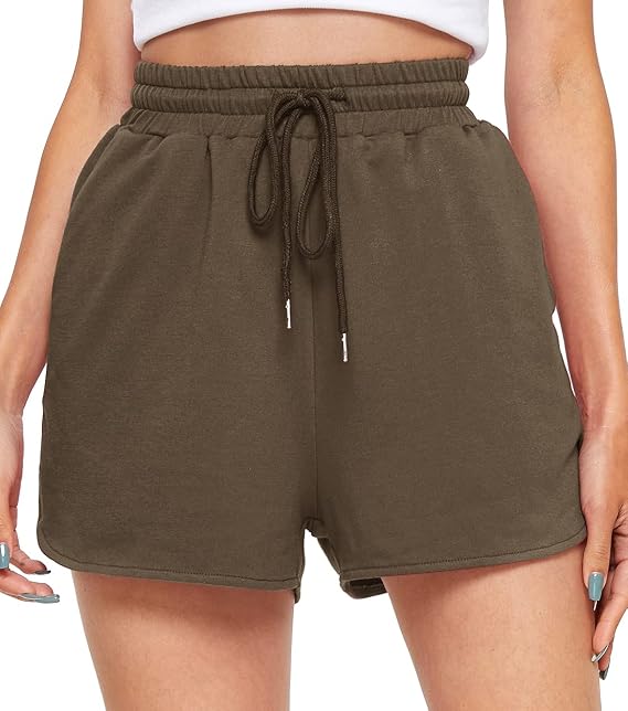 SheIn - Pantaloncini da donna con coulisse in vita - marrone - XL :  Amazon.it: Abbigliamento