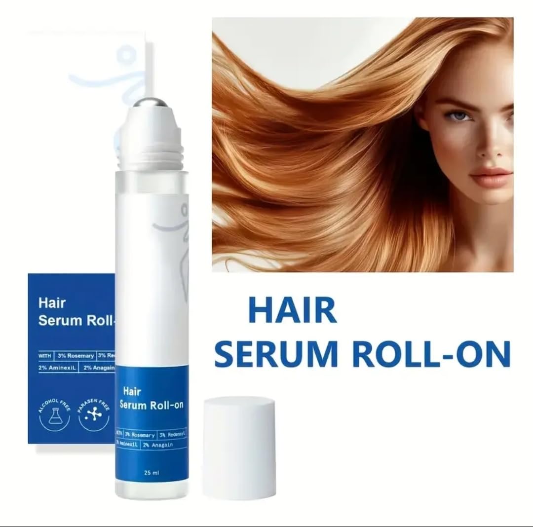 Hair Serum Roll-on, 25ml, Paraben Free, Quick Absorption, Ball Bearing Design, Lightweight