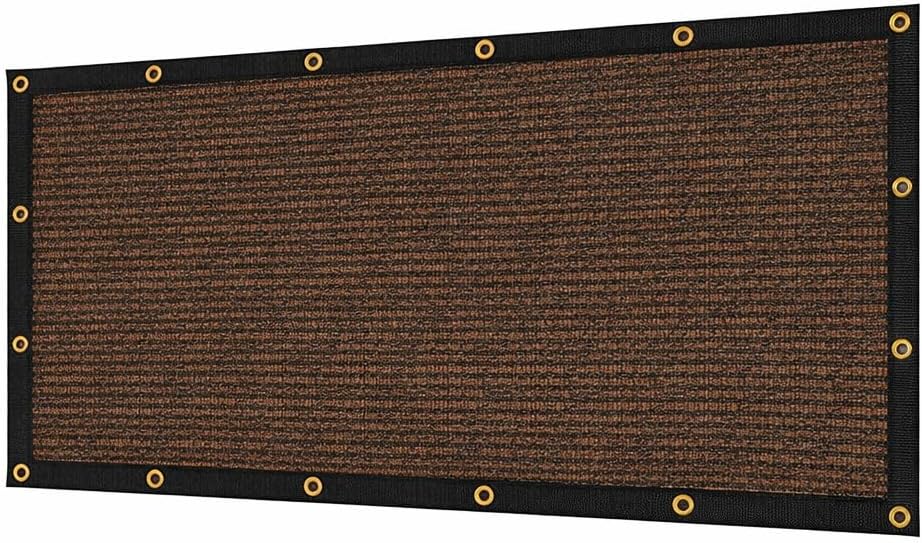 6x50FT Fence Privacy Screen, 160 GSM Outdoor Fencing Mesh Shade Net Cover 90% Blockage for Patio, Outdoor Backyard, Cable Zip Ties Included, Brown