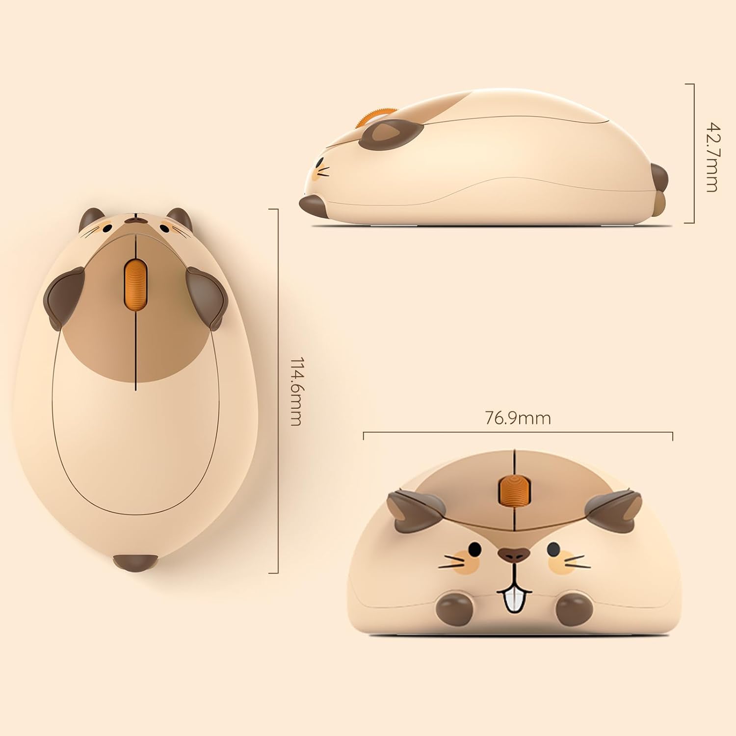 Diagram showing dimensions of the Akko Marmot mouse
