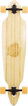 Two Bare Feet 'The Duke' 41in Dropthrough Bamboo Series Premium Longboard Skateboard (Orange wheels)