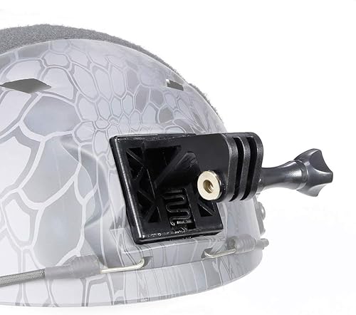 Miniatura 2 de Picatinny Rails Airsoft Rail Casco Excavadora Mounts Adaptador de soporte para cámara de acción GoPro (2 negro)