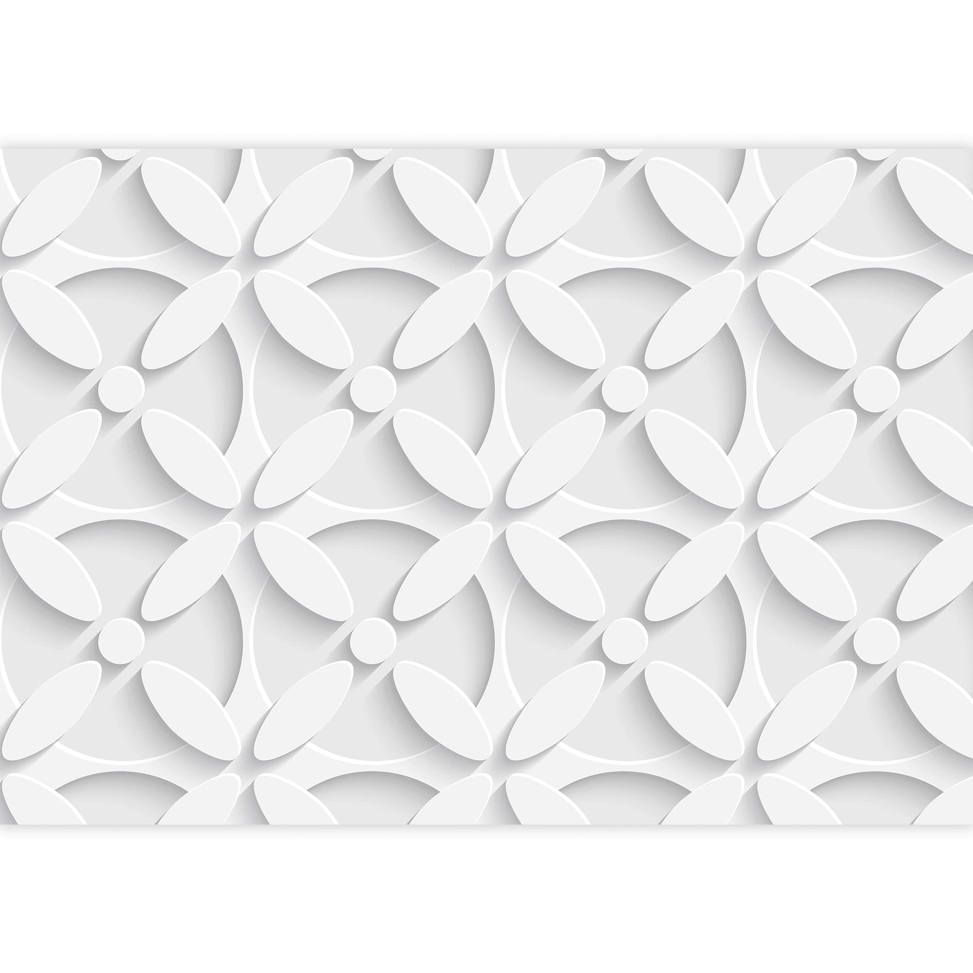 SIGNFORD Removable Wall Sticker/Wall Mural 3D Floral Flower Blossom Circle Pattern Abstract Shapes Digital Art Minimalism Decorative Bohemian Relax/Calm for Living Room, Bedroom, Office - 100"x144"