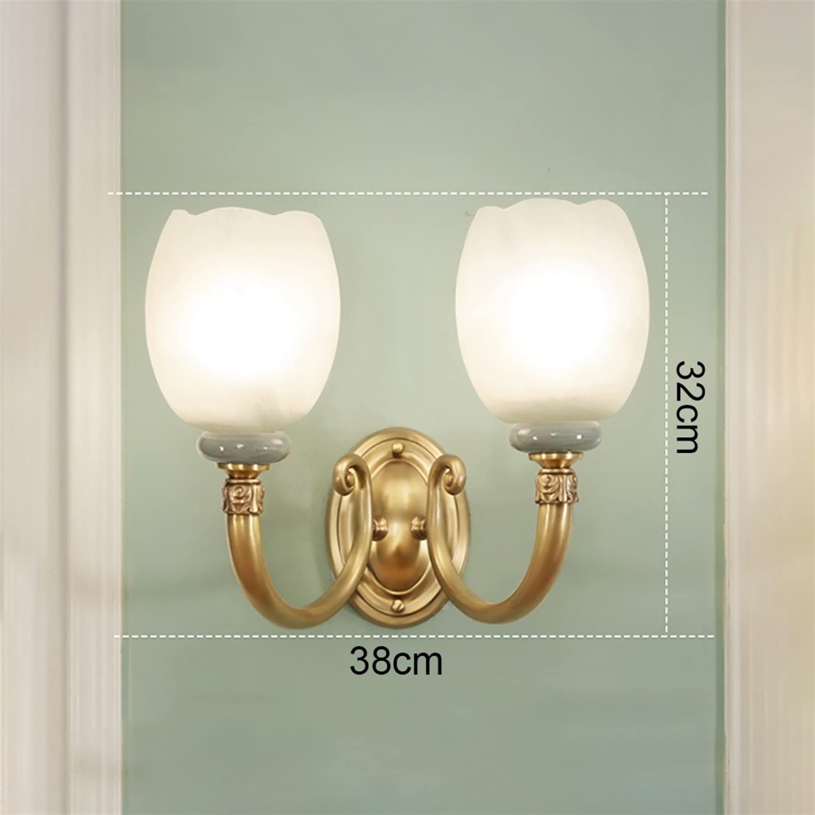 Lampada da Parete, Moderna, Interamente in Rame, in Ceramica, per Soggiorno, con Sfondo cinematografico, Luce Calda per Camera da Letto, Comodino, Luce Notturna, luci Creative per