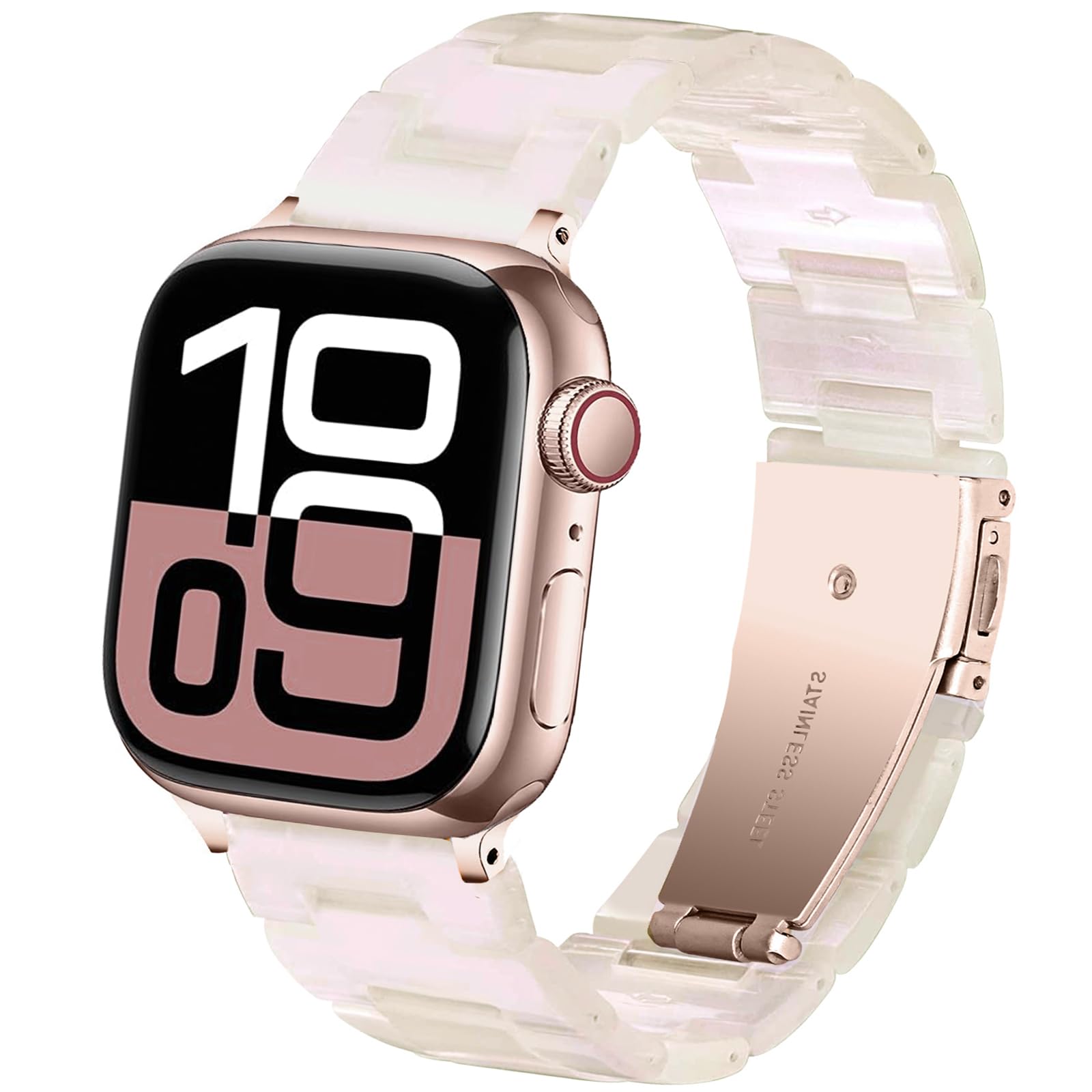 DEALELE Bands Compatible with Apple Watch 49mm 46mm 42mm 45mm 41mm 44mm 40mm 38mm, Colorful Resin Replacement Strap for iWatch Series 10/9 / 8/7 / 6/5 / 4/3 / Ultra/SE Women Men — view 28