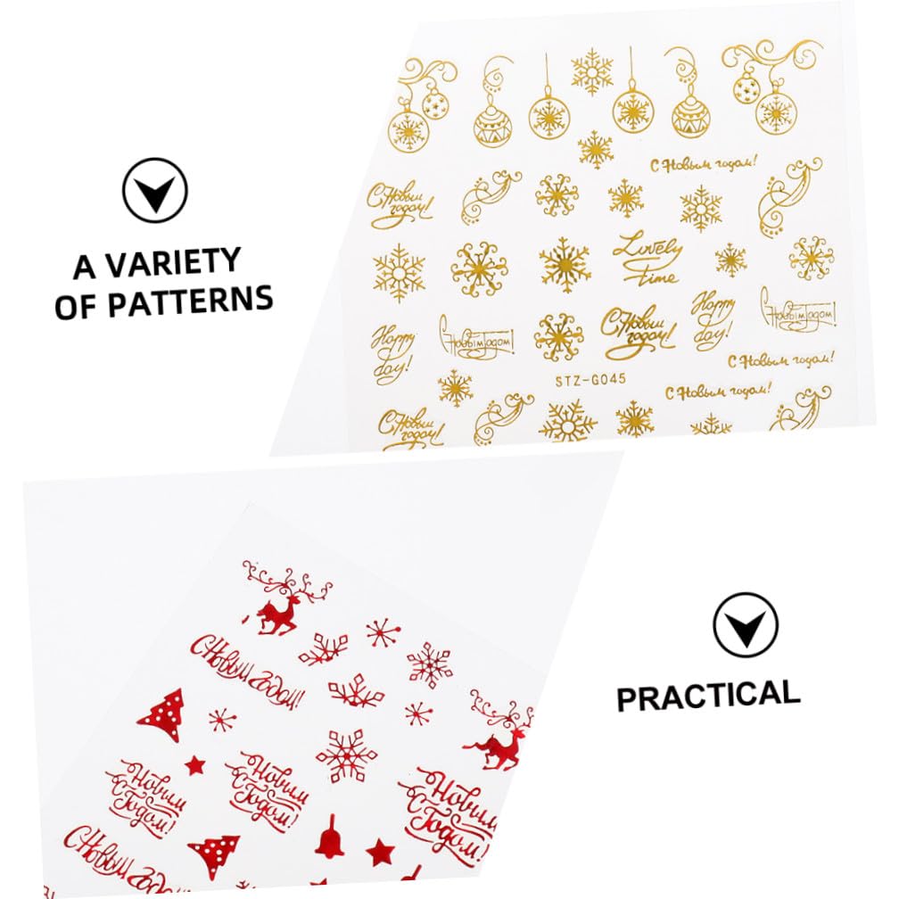 Healvian 27fogli Nail Art Stickers Adesivi Autoadesivi Per Unghie Con Design Natalizio Decorazioni Per Manicure Facile Da Usare e Sicuro Per Tutti Tipi Di Unghie