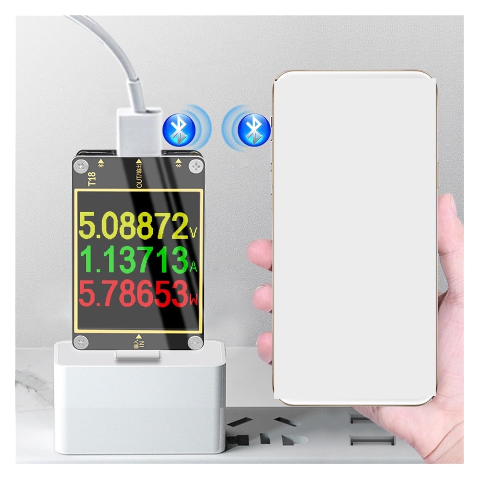 Tester USB 18 w 1 Tester USB T18 woltomierz cyfrowy amperomierz Voltimetro woltomierz prądu stałego lekarz 1.8 "PD QC3.0 detektor(Add NTC load cable)