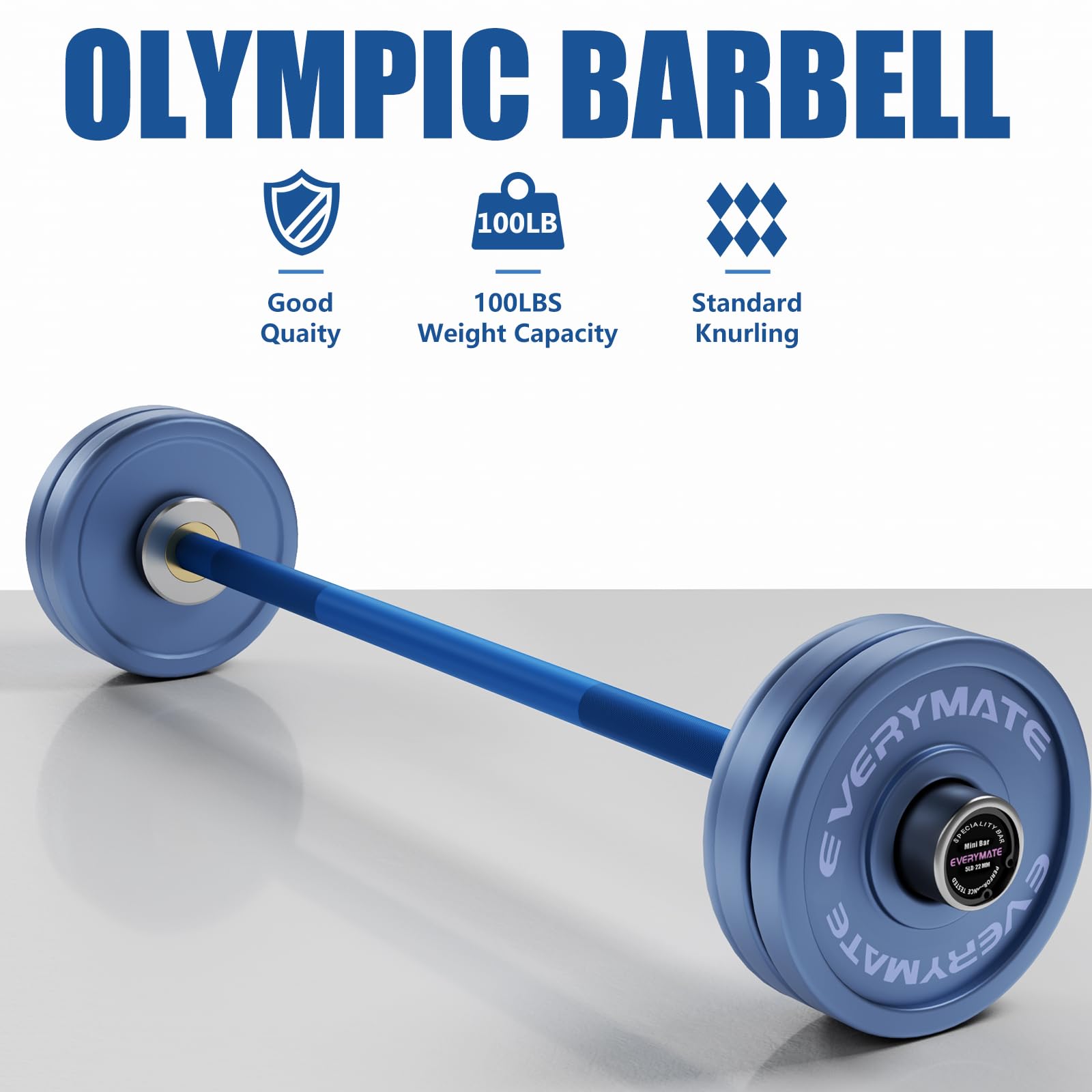 DERACY Set di pesi per bilanciere, 19,5 kg, set di pesi olimpici regolabili, 6 piastre