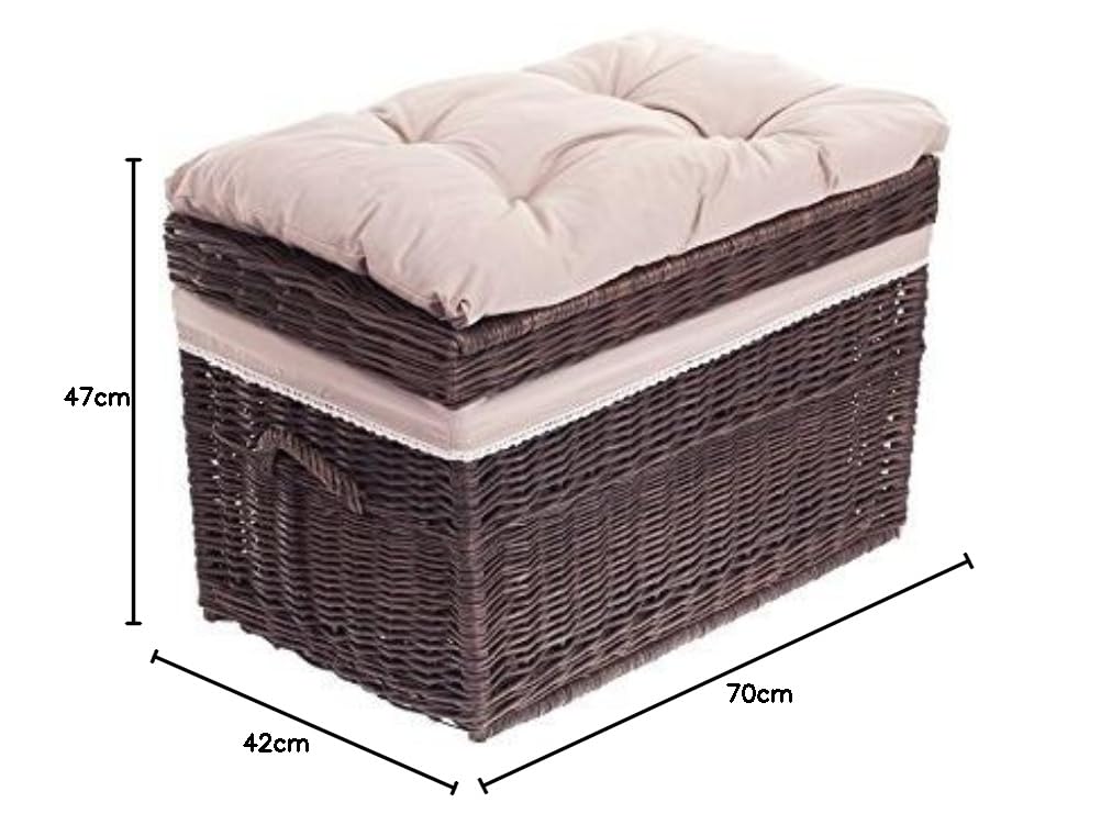 e-wicker24 558-70/S/O Truhe aus Weide, Korb, Dunkelbraun, 70 x 42 x 47 cm