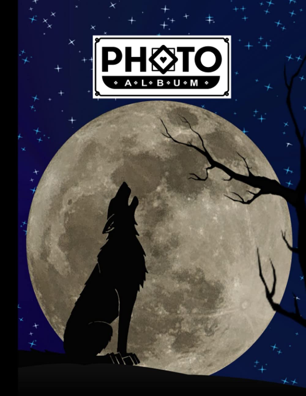 Photo Album: Wolf Album, Large Photo Albums with Writing Space Memo, Extra Large Capacity Picture Album, Family, Baby, Wedding, Travel Photo Book, 120 Pages, Size 8.5" x 11" by Simon Scholz