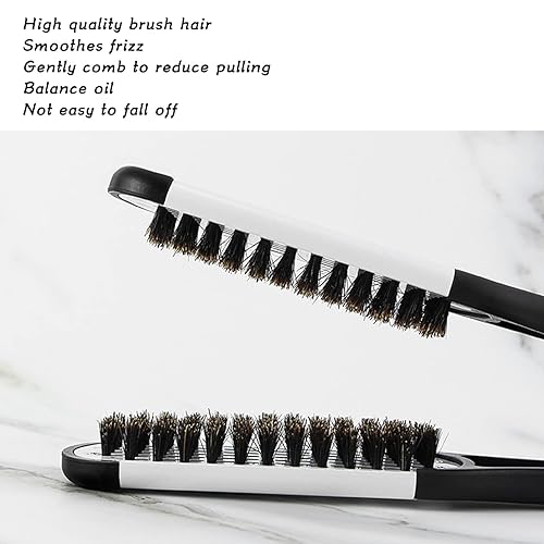 Miniatura 3 de Cepillo alisador de pelo, cepillo de doble cara para alisar la barba, cepillo profesional para barba, herramienta de peinado para alisar y estilos