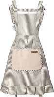 Nebesheii Adjustable Cotton Chef Apron Vest - Striped Bib with 2 Pockets, Wide Straps for Men & Women Kitchen Comfort