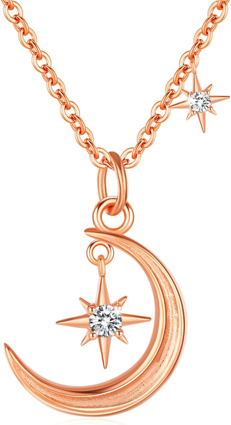 Rose Gold Moon Necklace for Women S925 Sterling Ghana Ubuy