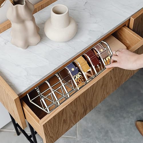 Miniatura 2 de ANTEISI Organizador de cinturón, organizador de cinturón acrílico para armarios y cajones, organizador de cajones de armario de 7 compartimentos,