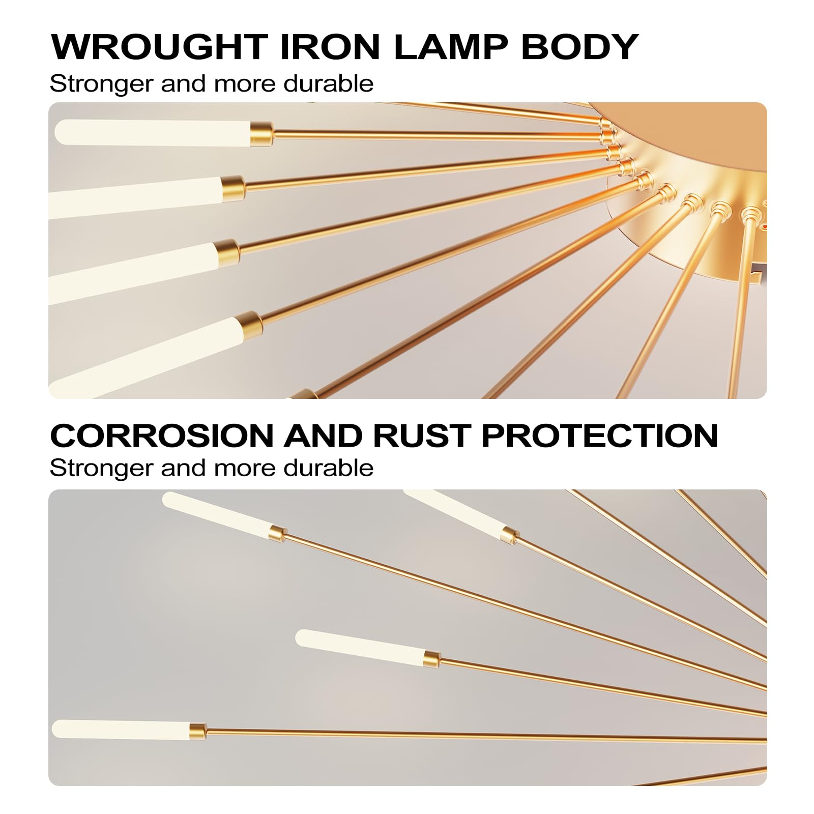 Plafoniera LED Soffitto, Plafoniera Lampada Da Salotto Moderna, Acrilico Lampadario LED Soffitto per Soggiorno Camera Da Letto Cucina Ufficio, Luce Neutra (30 teste, oro)