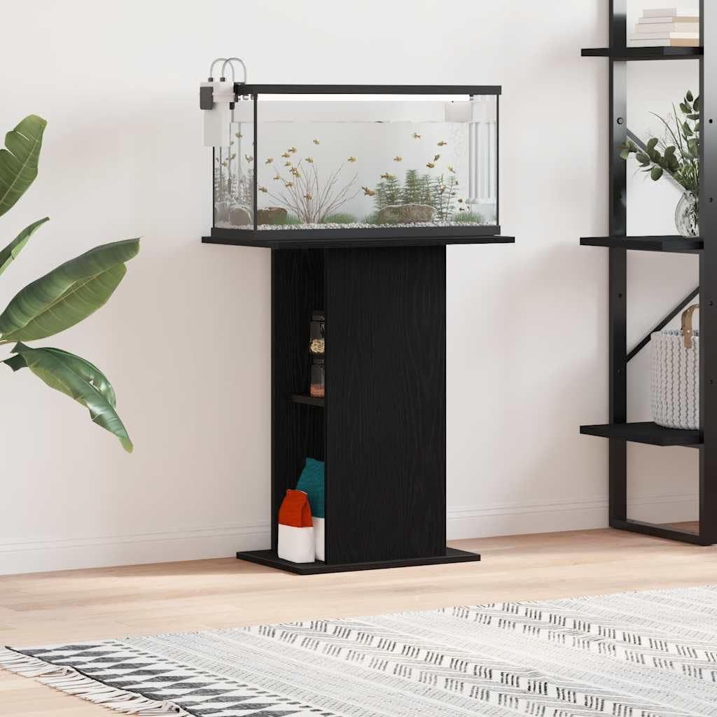INLIFE Aquariumständer Schwarz Eichen-Optik 60,5x36x72,5 cm,Tier- & Haustierbedarf,Haustierbedarf,Aquaristik,Aquariumständer,Schwarz,11.05 KG,862157