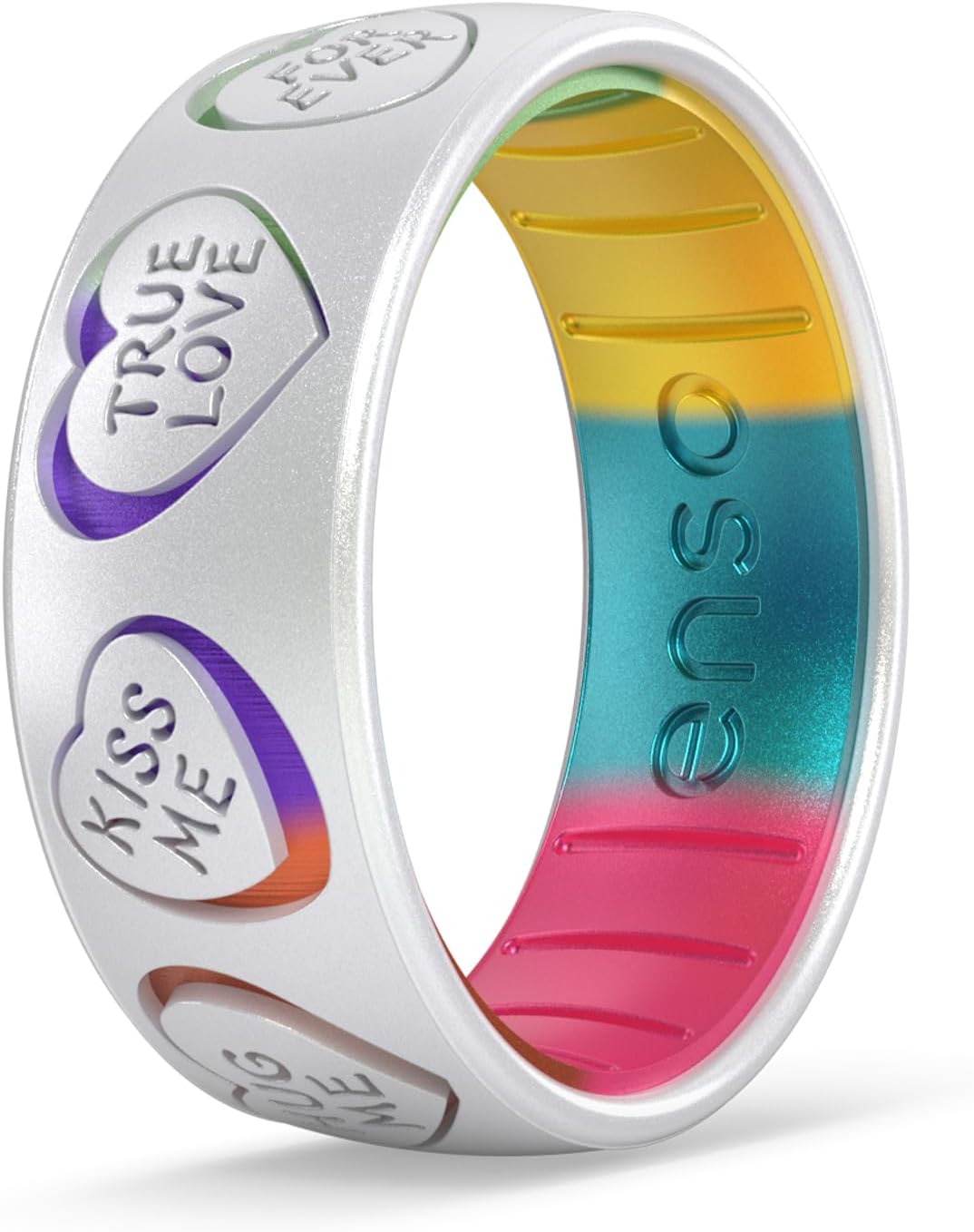 Enso Rings Etched Classic Silicone Rings - Endless Love Collection - Comfortable and Flexible Design