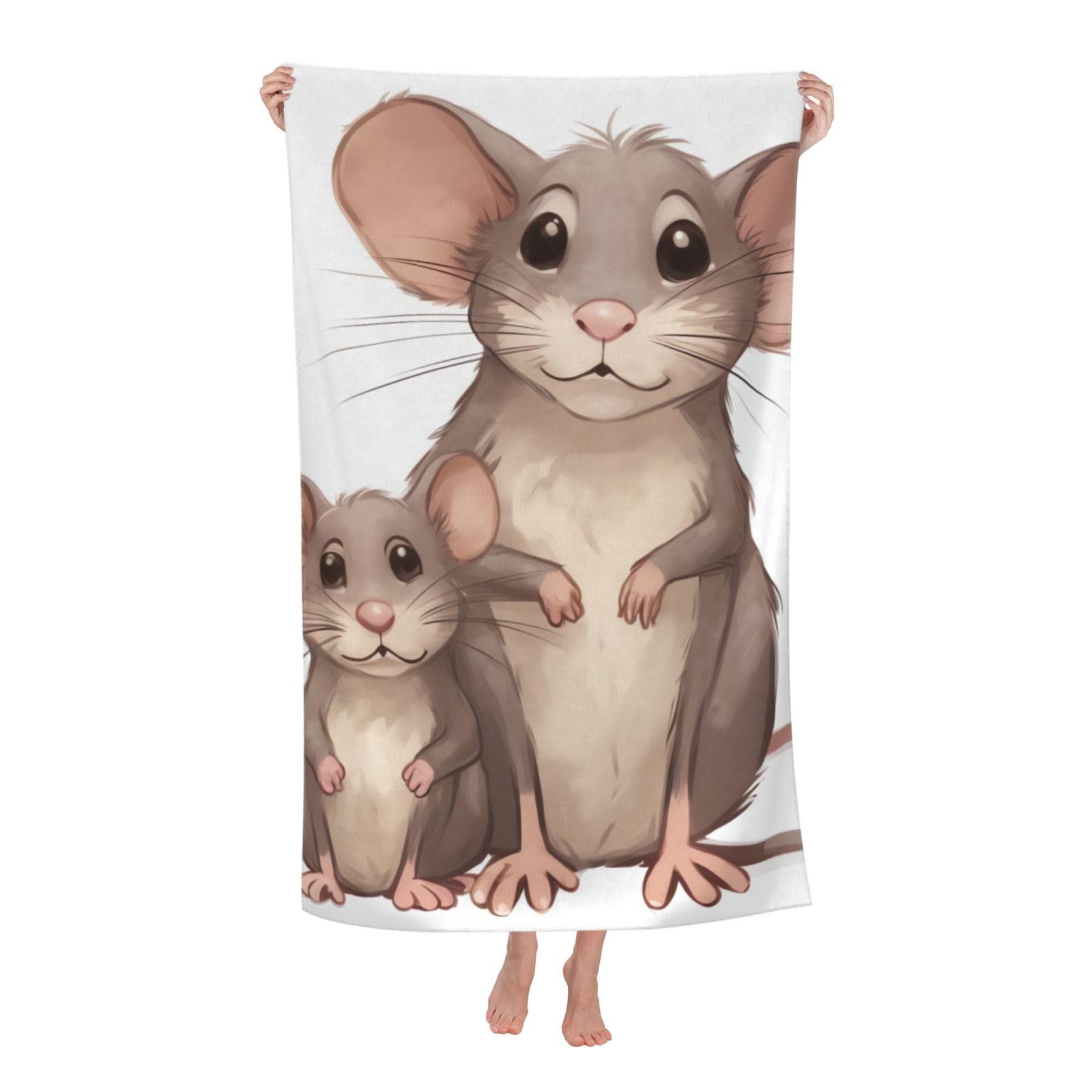 FodPand Rats Beach Towel Oversized 52 x 32 in Sand Free Pool Swim Towels for Adult Travel Blanket Lightweight Quick Dry Absorbent Bath Towels Cruise Vacation Accessories