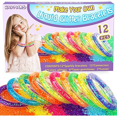 Glitter Bracelets Craft Kit, DIY Jewelry Making Set for Girls