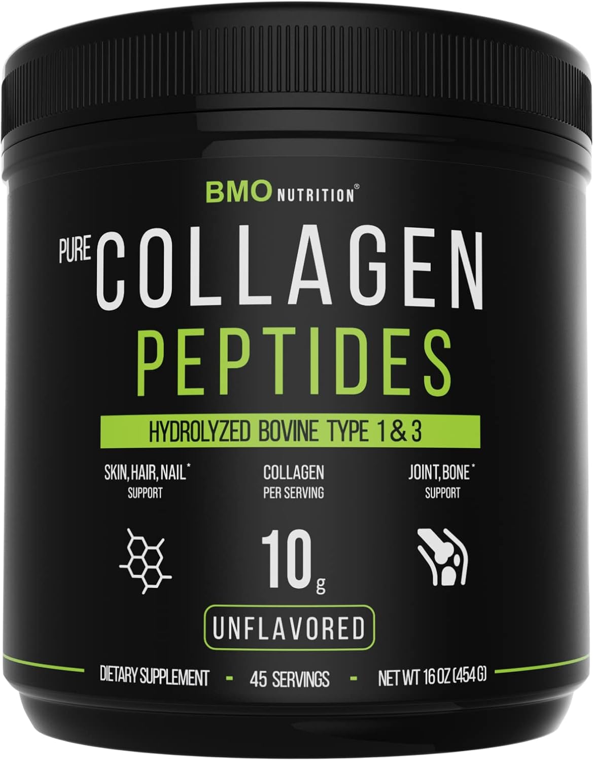 Pure Collagen Peptides Powder, Sourced from USA Cattle, Type 1&3, 45 Servings(1lb