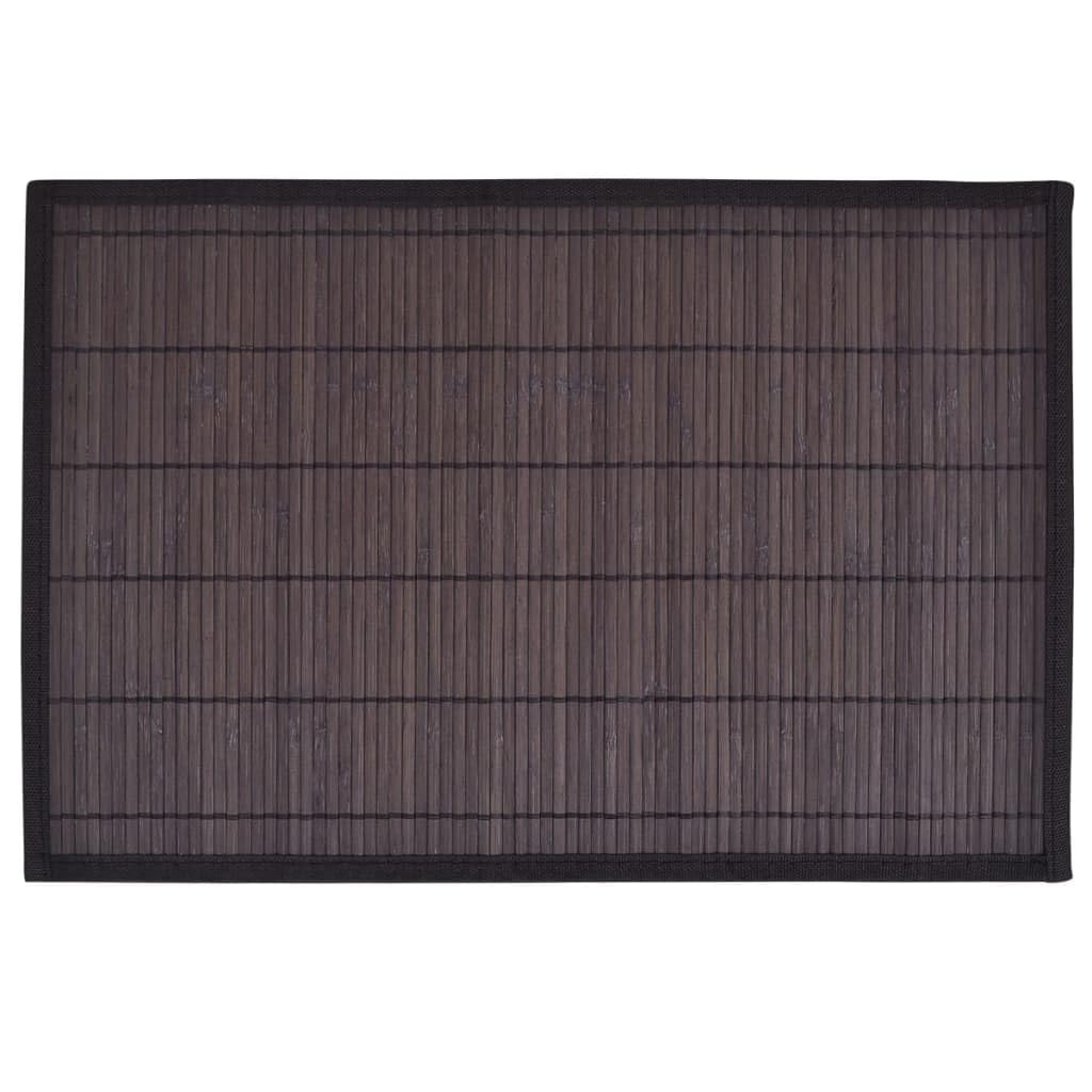 Home & Garden Linens & Bedding - Manteles individuales (6 manteles individuales de bambú, 30 x 45 cm), color marrón oscuro