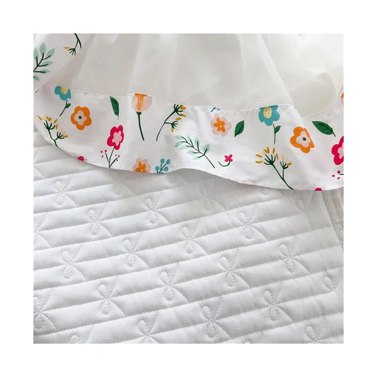 Colchas Acolchadas Colcha acolchada elegante de algodón tamaño King, cubrecamas de 250x270cm, Sábana de cama doble de encaje con volantes de gran tamaño, 2 fundas de almohada Ligera Colcha Cubrecama D