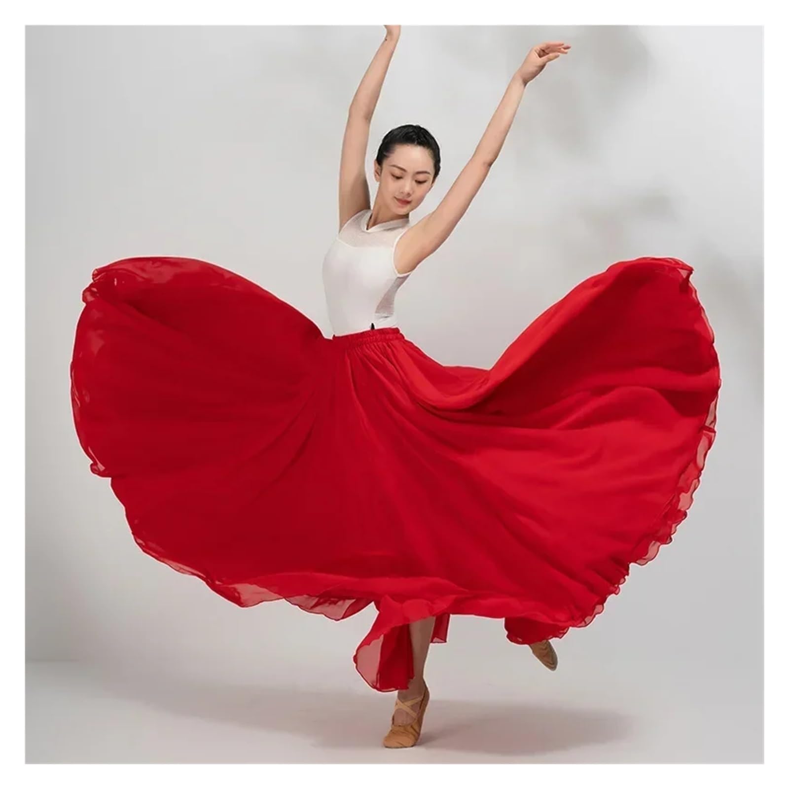 Ropa de Danza clásica for Mujer, Falda Larga Lisa, Elegante, Amplia con Vuelo, Ropa práctica Ballet Moderno para Festivo, Escenario, Rendimiento