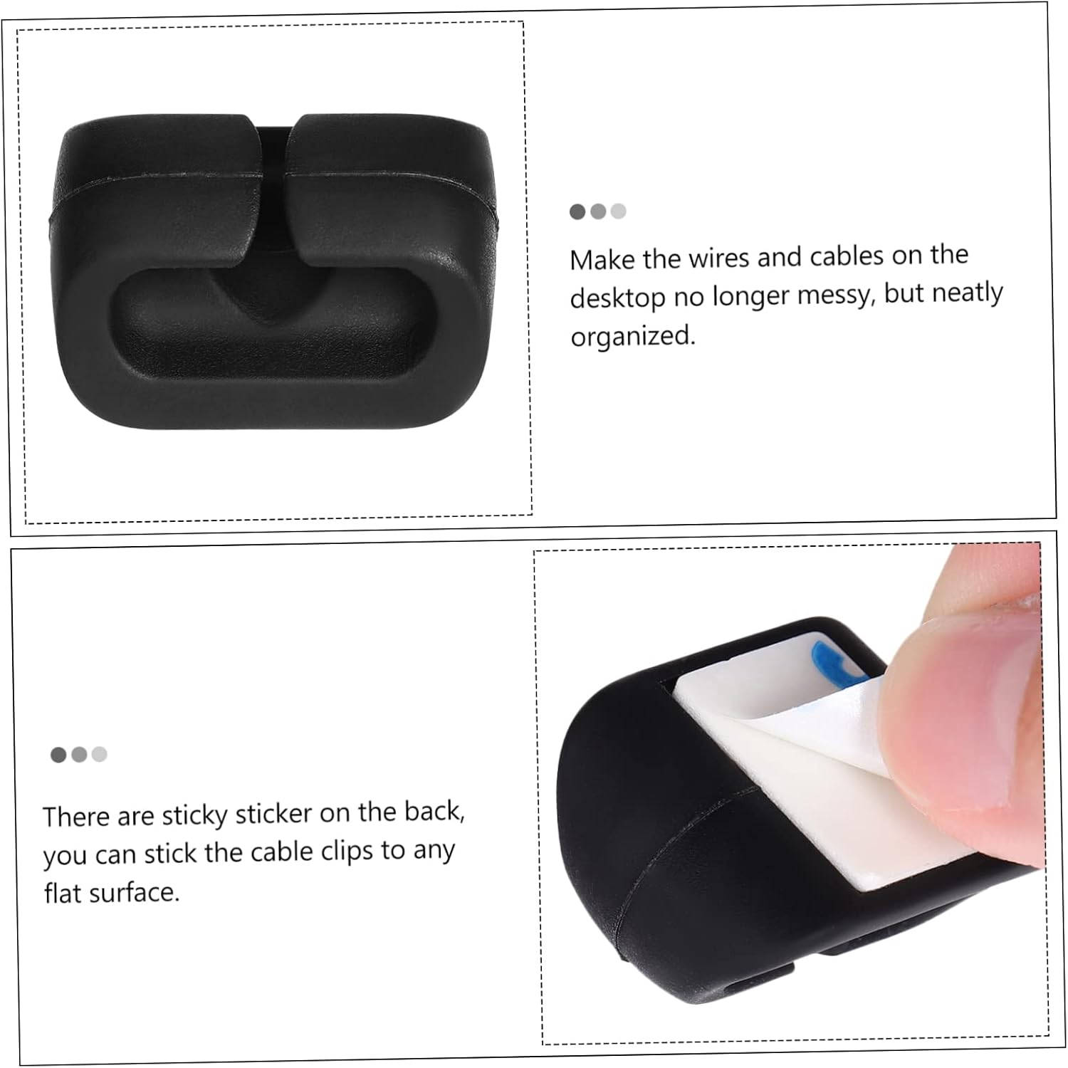 Gatuida 60pcs Adhesive Cable Holders Cord Organizer Clips for Home Office and Car for USB Charging and Network Cables Easy to Install