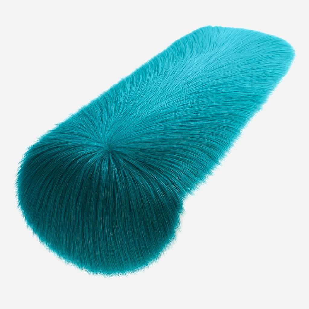 FabricLA Dk Turquoise Table Runner | Faux Fur Table Runners | 14 X 60-Inch Long Fluffy Snow Christmas & Holiday Decor | Dining Table Runner