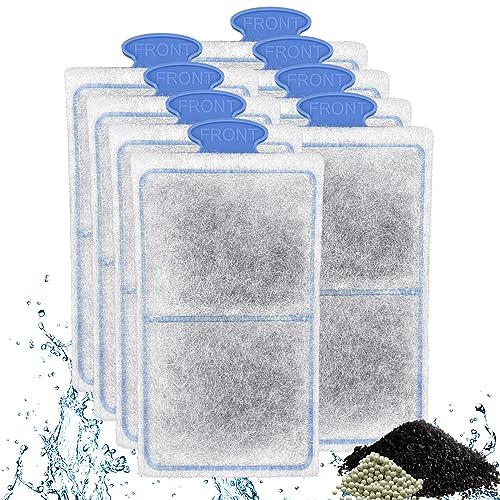 driamor 8 Pack PF-S Filter Cartridges Compatible with PF10 Power Filters, Small Fish Tank Filters Cartridge Replacement with Zeolite