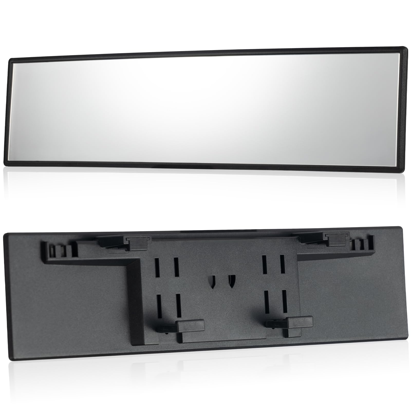 Jevie 12 Inch Universal Panoramic Rearview Mirror, Wide Angle Mirror For Cars, Trucks, Boats