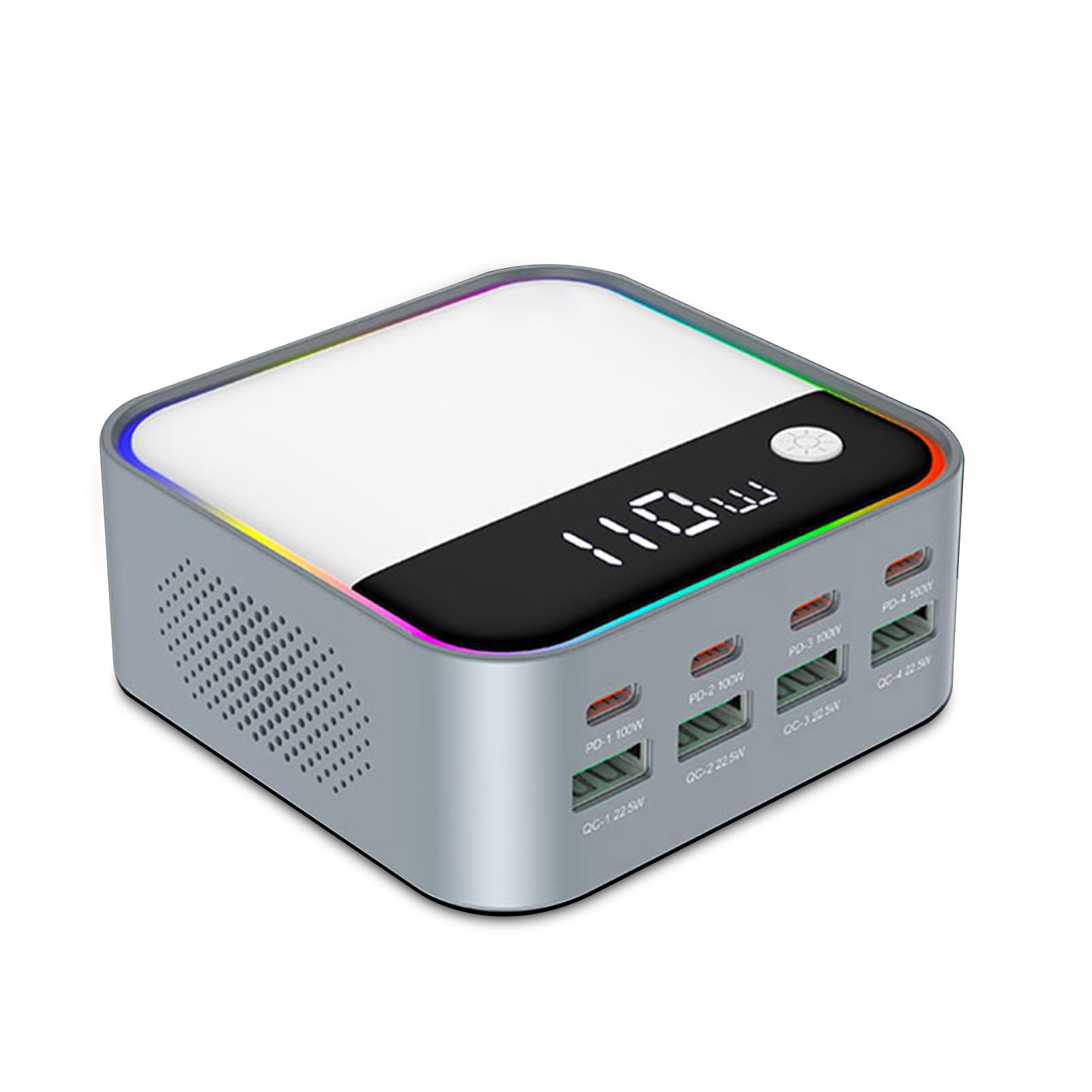 Domary Stacja ładująca 120 W z 100 W PD na Port i kolorową lampką oddechową
