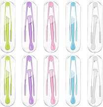 Contact Lens, Tweezers, Tweezers, Contact Equipment, Contact Lens, Removable, Safe, Soft Material, Clean, Hygienic, Easy to Carry, Business Trips, Travel, Set of 10 in 5 Colors