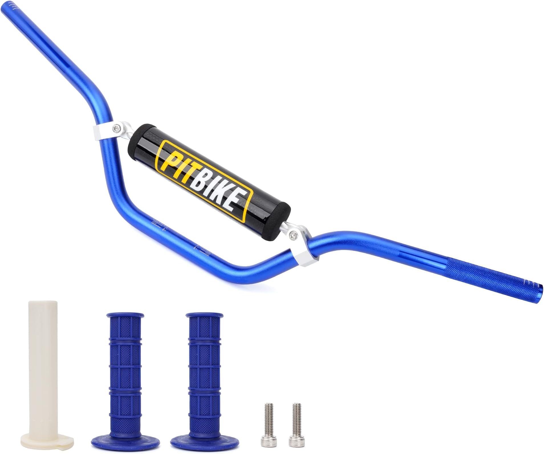 Wingsmoto Compatible with Motorcycle 7/8" 22MM Handlebar Blue Handle Bar + Foam Pad + Blue Grips for CRF YZF KXF KLX RMZ DRZ KTM Pit Dirt Bike Motocross