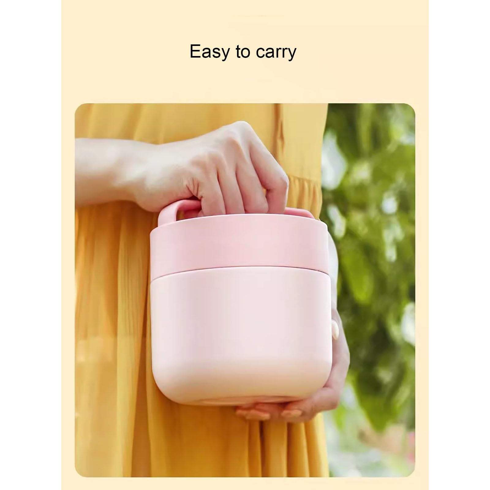 Lonchera, Fiambrera Grande, Hermética y con Aislamiento para el Trabajo y la Preparación de Comidas, a Prueba de Fugas y Derrames, con Cubiertos(Pink,Large)