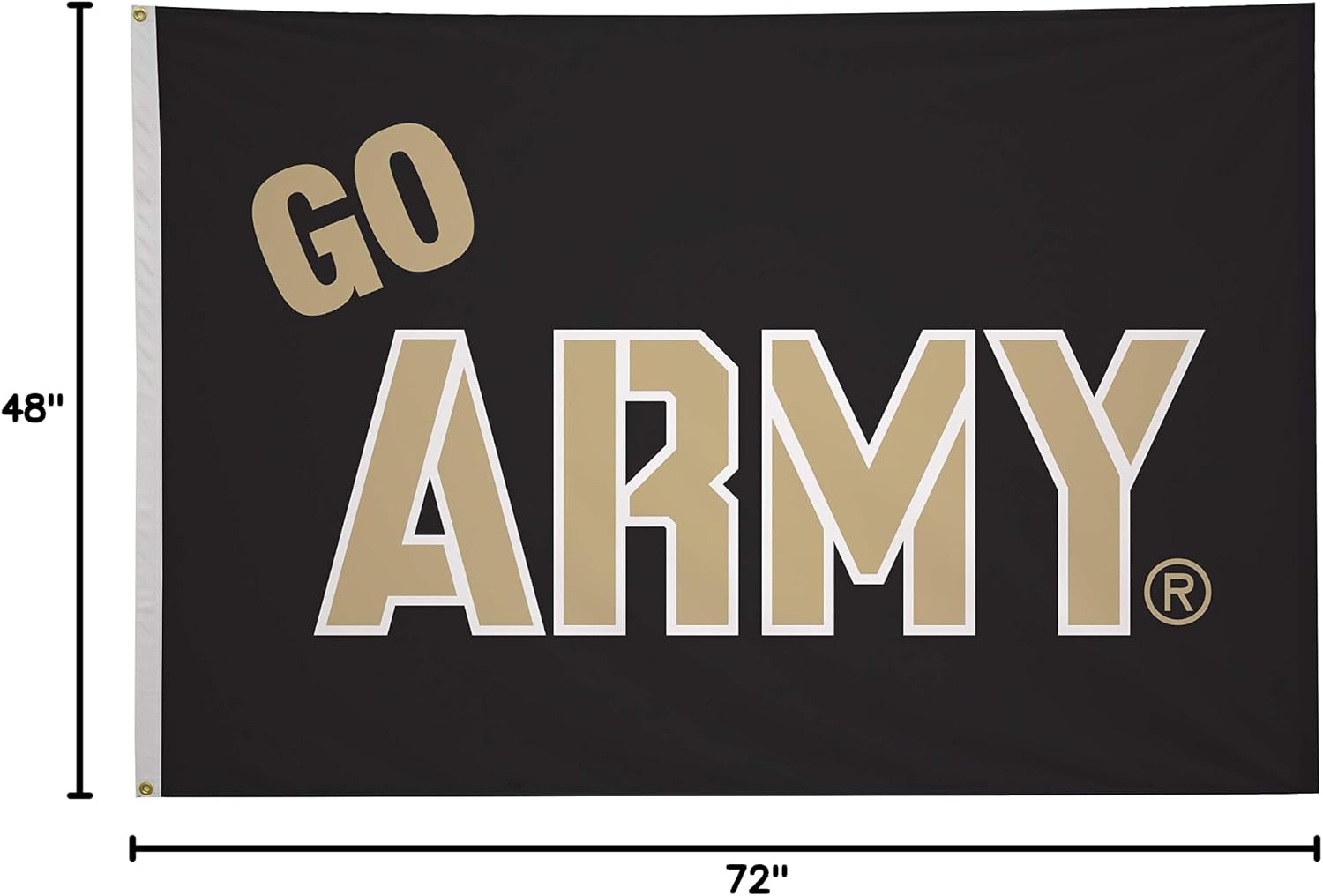 Army Black Knights College Sports Printed Flag - NCAA Licensed - Nylon - School Banner (Black, White, Gold) (4' x 6')