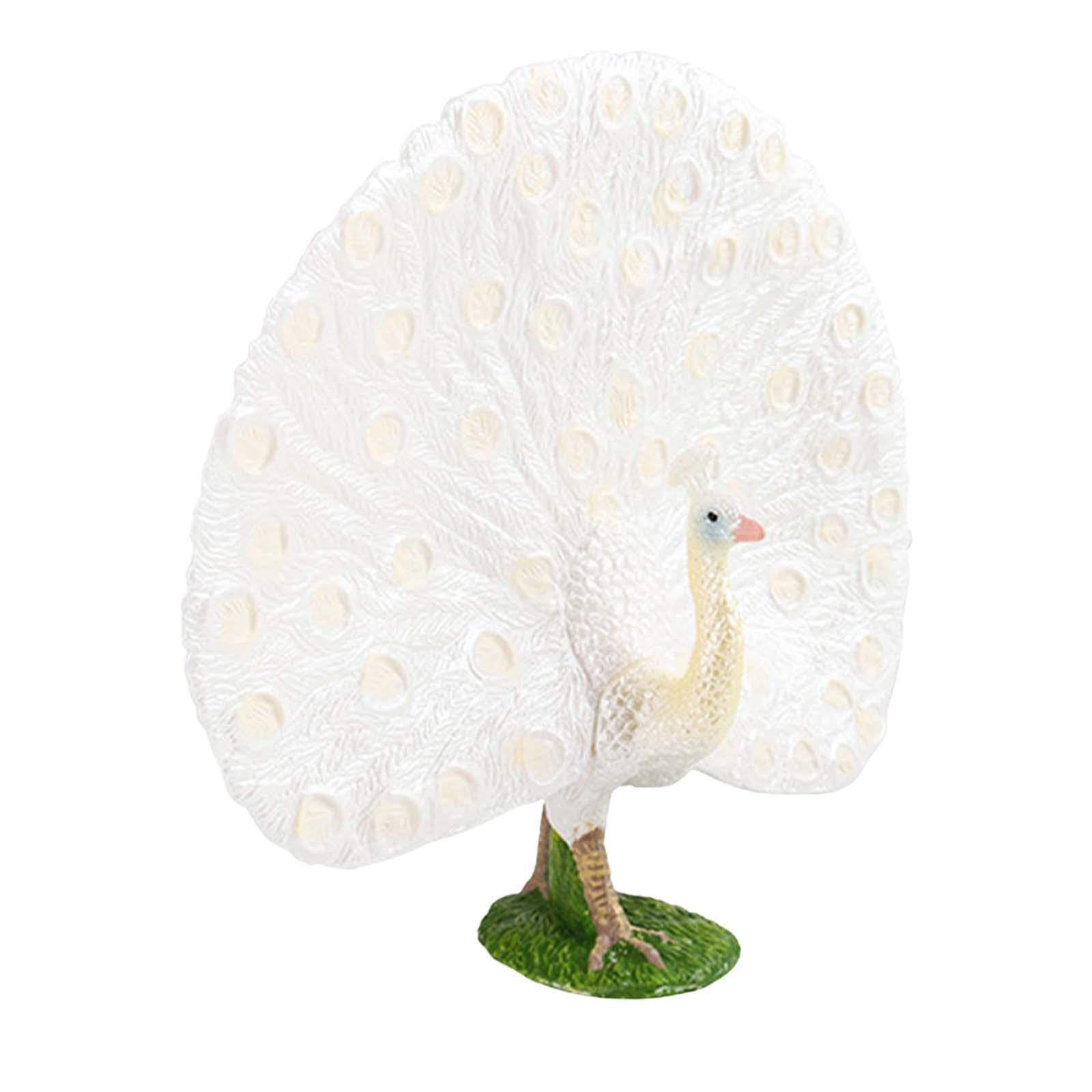 Alcxazs White Animal Sculpture Handpainted Statue Educational, 17X7.2x15.6cm