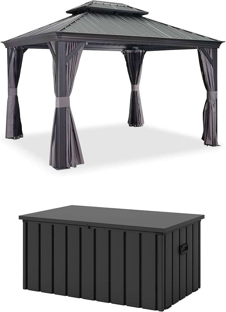 Amazon.com : PURPLE LEAF 10' X 12' Hardtop Gazebo with Galvanized